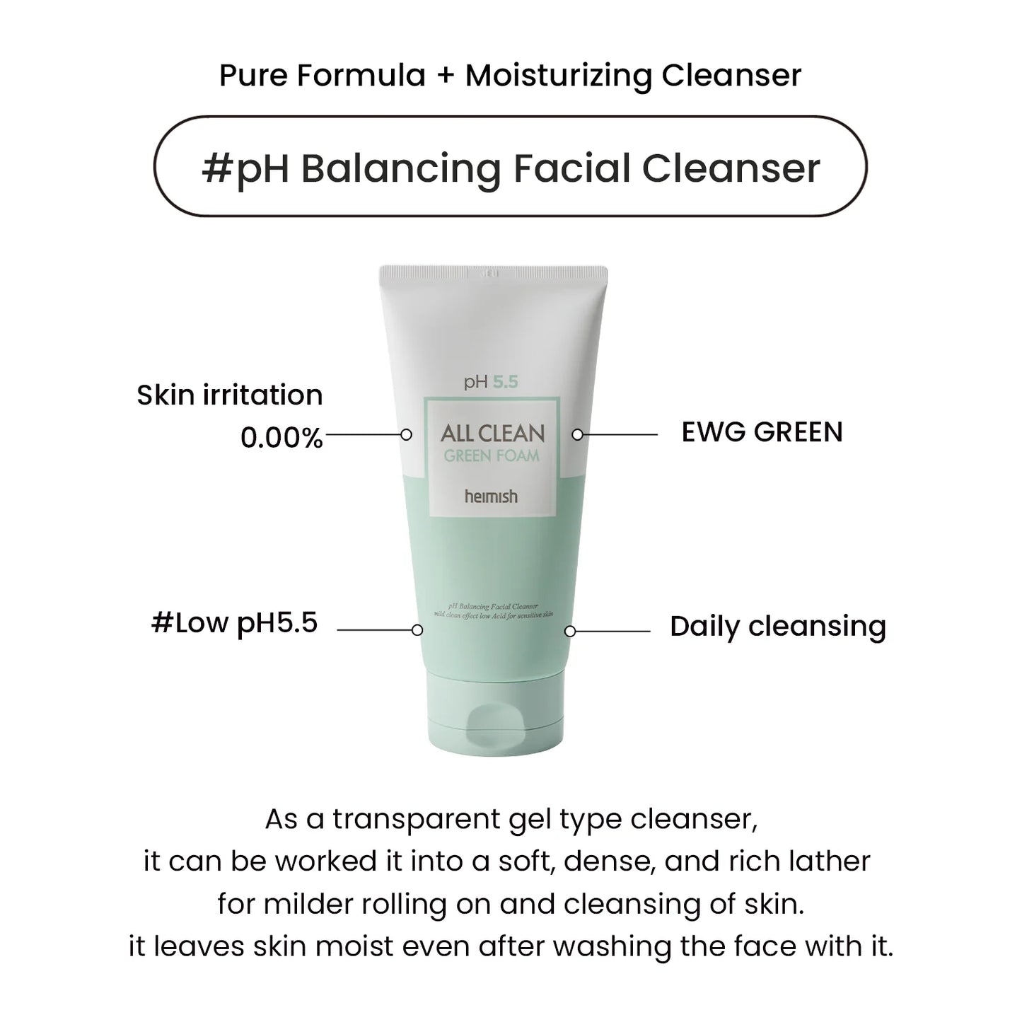 Korean gel-to-foam cleanser for sensitive and troubled skin
