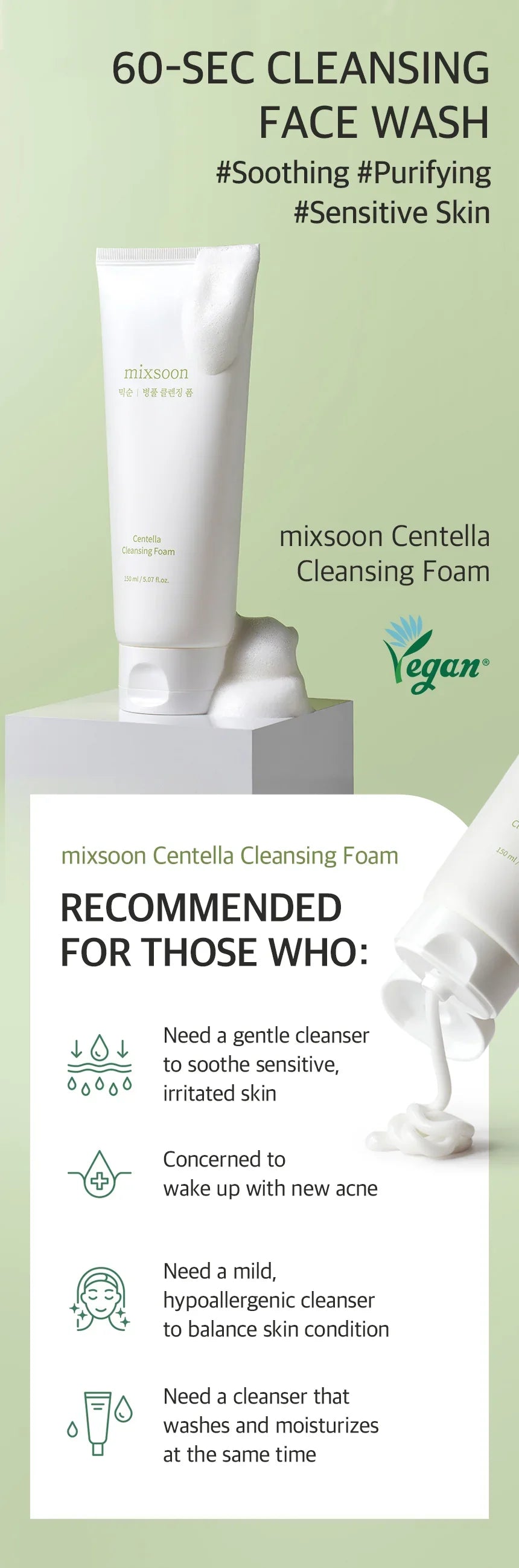 Mixsoon - Centella Cleansing Foam 150ml