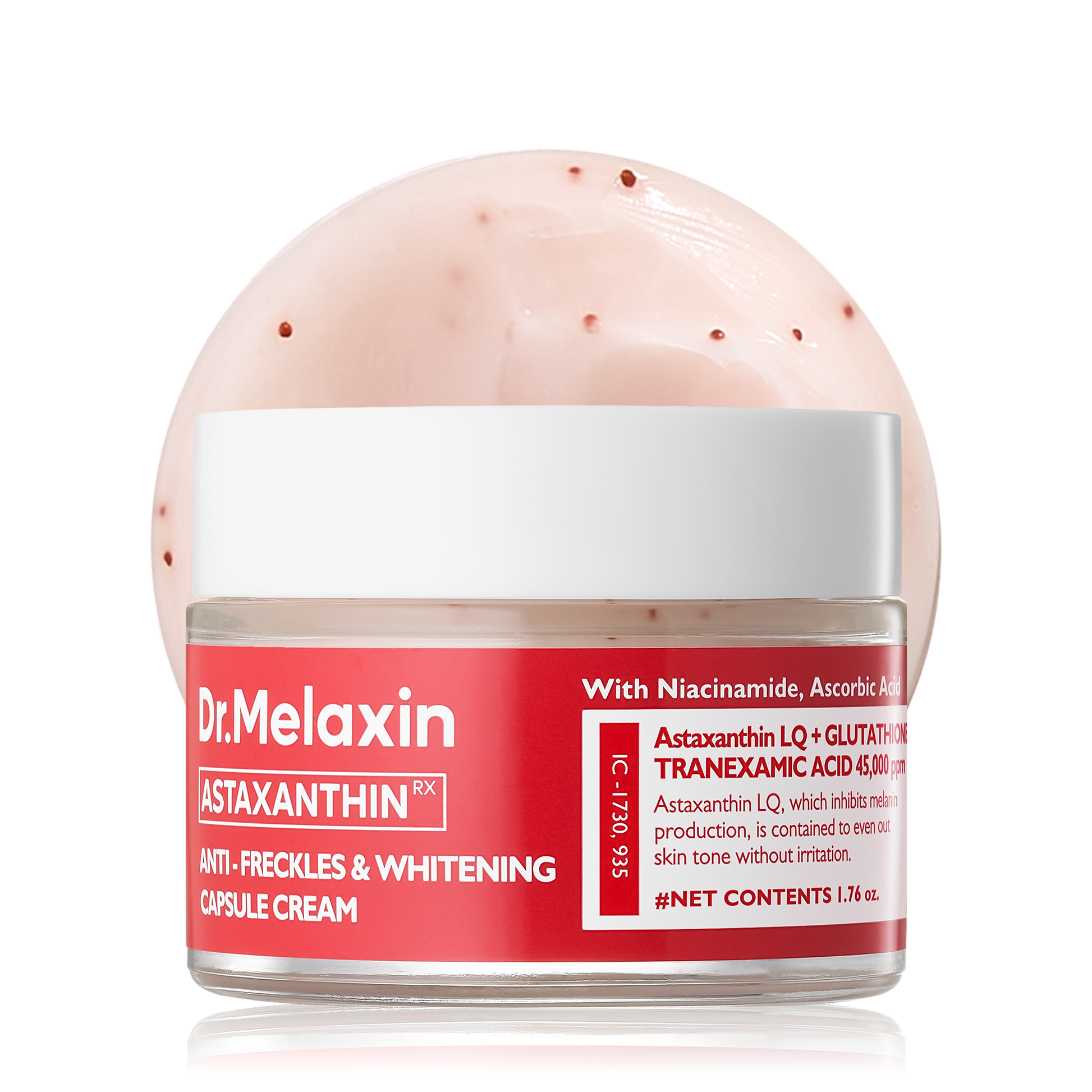 Dr. Melaxin Astaxanthin RX cream jar on a white background