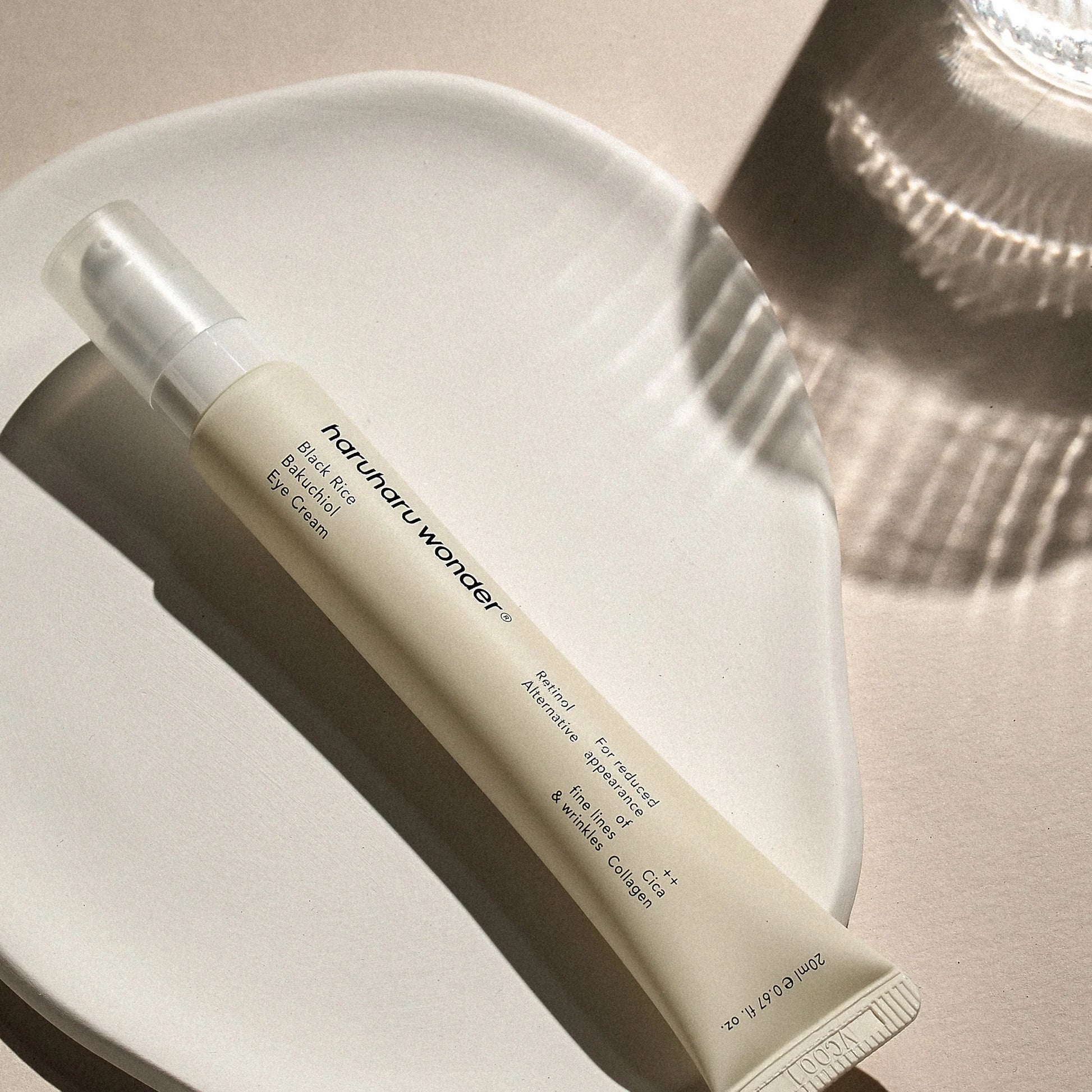 Haruharu Wonder - Black Rice Bakuchiol Eye Cream 20ml Skincare bottle with text on a neutral background