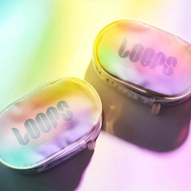 Korean hydrogel masks by LOOPS in clear packaging with flourescent light