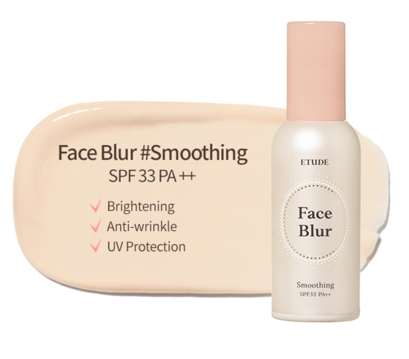 Etude Face Blur-Smoothing SPF33 PA++ with a soft, blurred finish
