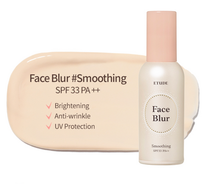 Etude Face Blur-Smoothing SPF33 PA++ with a soft, blurred finish