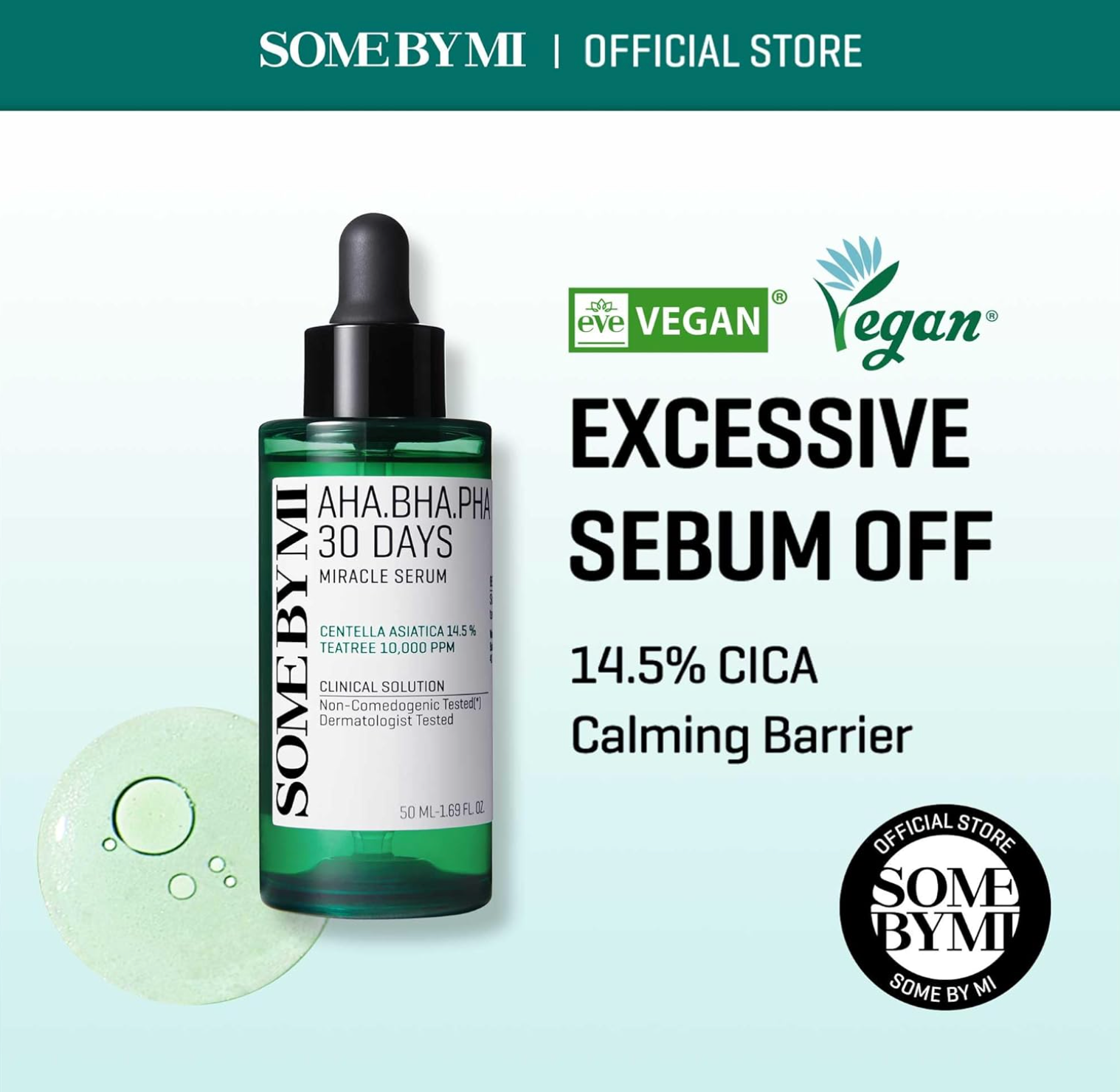 Somebymi - AHA.BHA.PHA 30 Days Miracle Serum 50ml helps with excessive sebum, vegan product