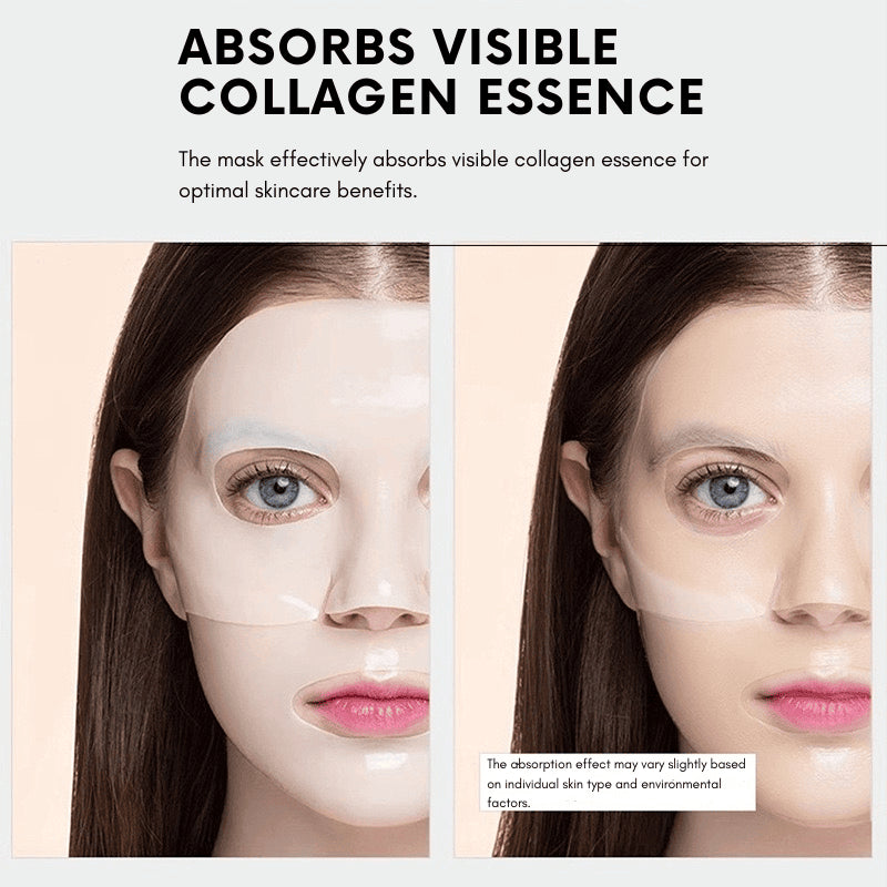 Biodance Real Deep Mask Absorbs Visible Collagen Essence before and after clear mask absorbed