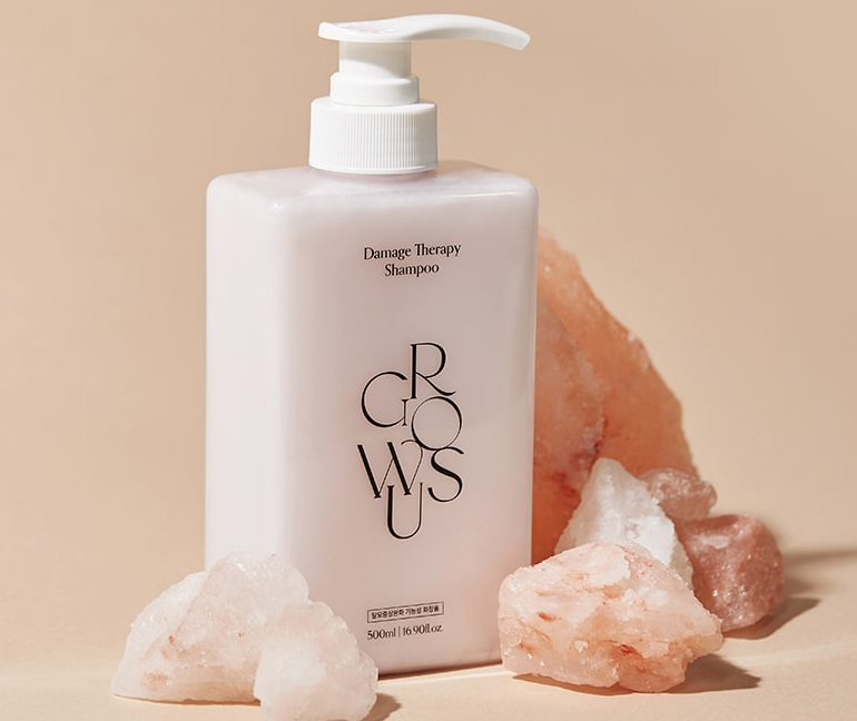 GROWUS Damage Therapy Shampoo EX 500ml pump bottle – Korean sulfate-free repair shampoo for damaged and high-porosity hair