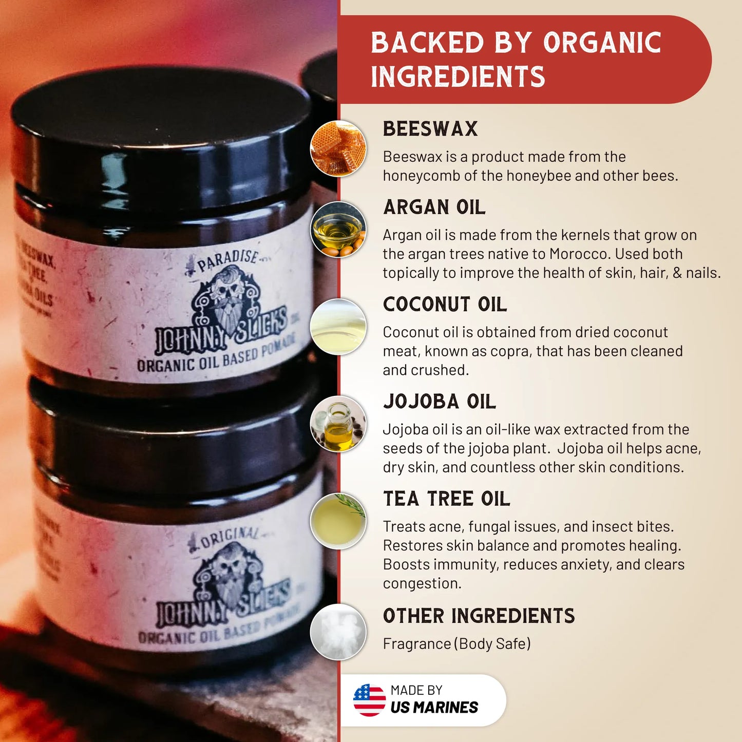 Johnny Slicks Organic Oil Based Pomade